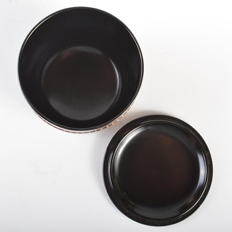 茶道具 山中塗 塗師 辻石斎造 網目宝尽蒔絵 金輪寺 棗 共布共箱 YR6861