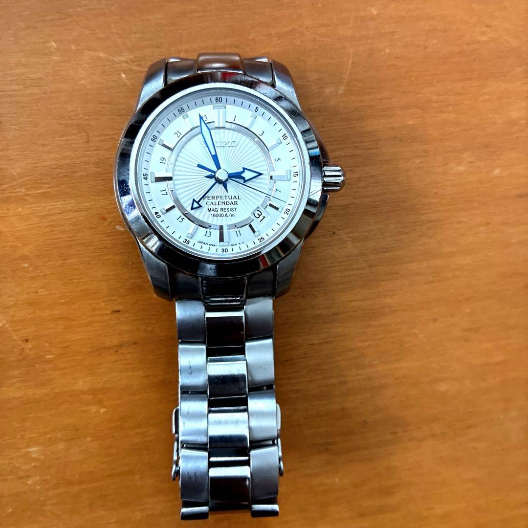 セイコーパーペチュアルカレンダー腕時計　MAG RESIST 16000A/a セイコーパーペチュアルカレンダー腕時計 MAG RESIST 16000A/a - メルカリ