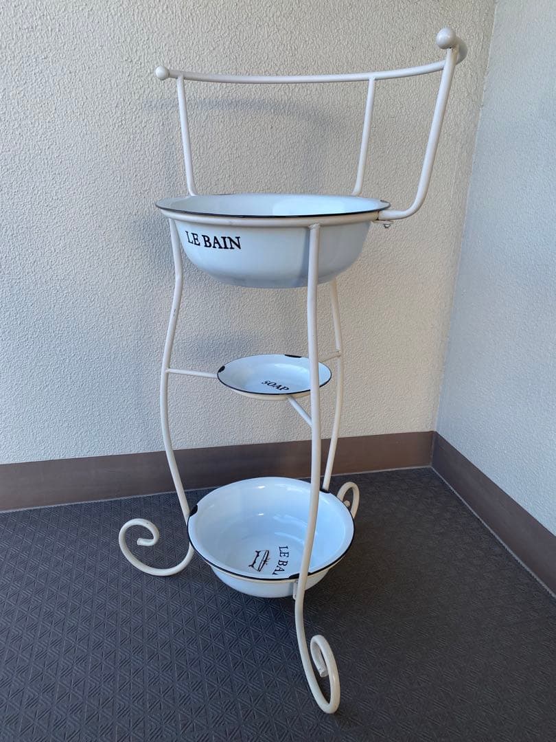 フレンチ カントリー ホーロー 洗面器&ウォッシュスタンド ボウル