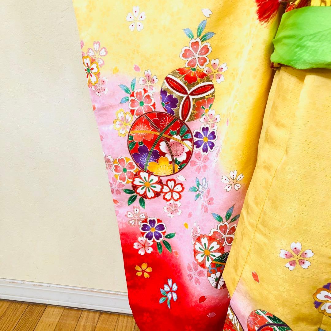 七五三七歳‼️完全フルセット⭐︎手毬花々熨斗柄金彩、刺繍