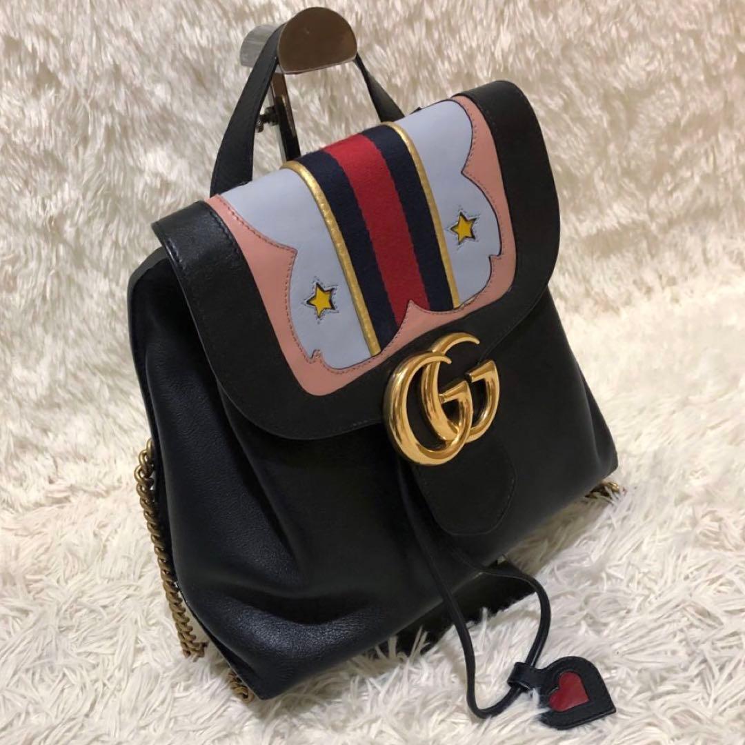 未使用級✨グッチ レザー ミニ リュック チェーン シェリーライン