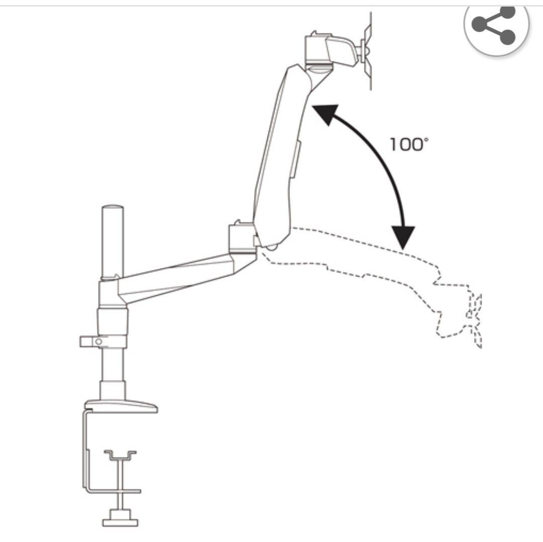 ⑦SANWA SUPPLY 水平垂直液晶モニターアーム 2面 CR-LA1007