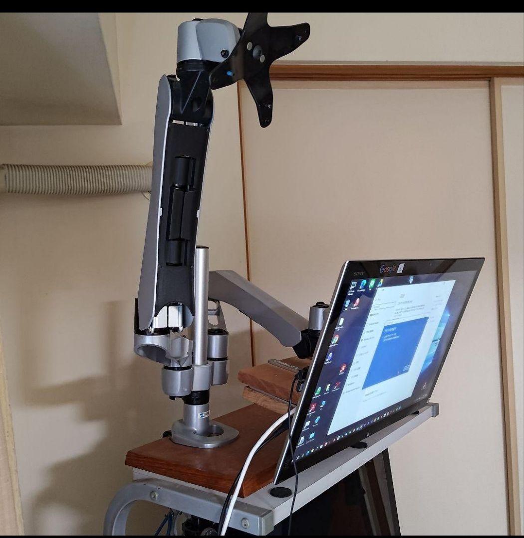 ⑦SANWA SUPPLY 水平垂直液晶モニターアーム 2面 CR-LA1007