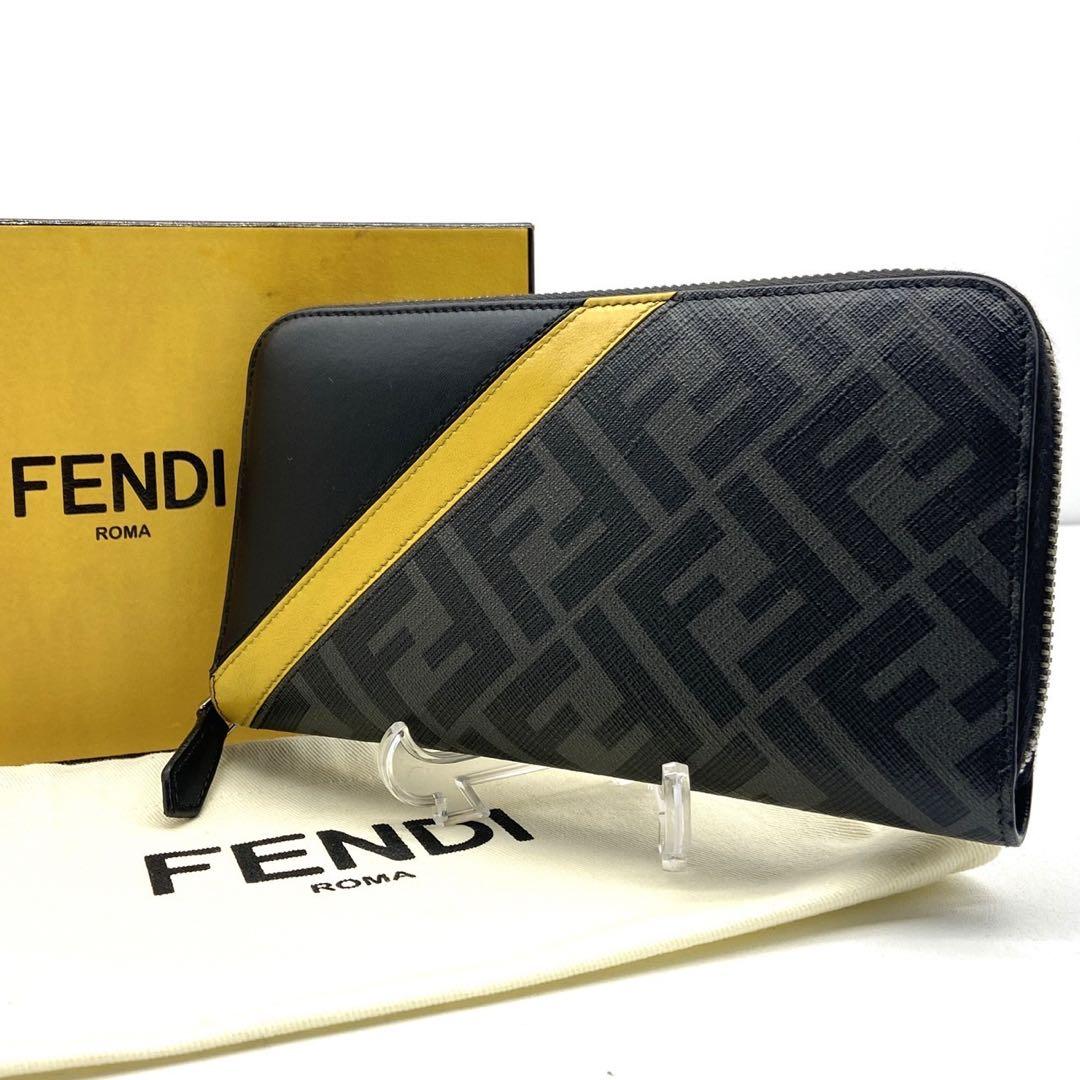 極美品✨現行モデル FENDI ダイアゴナル ラウンドジップ 長財布
