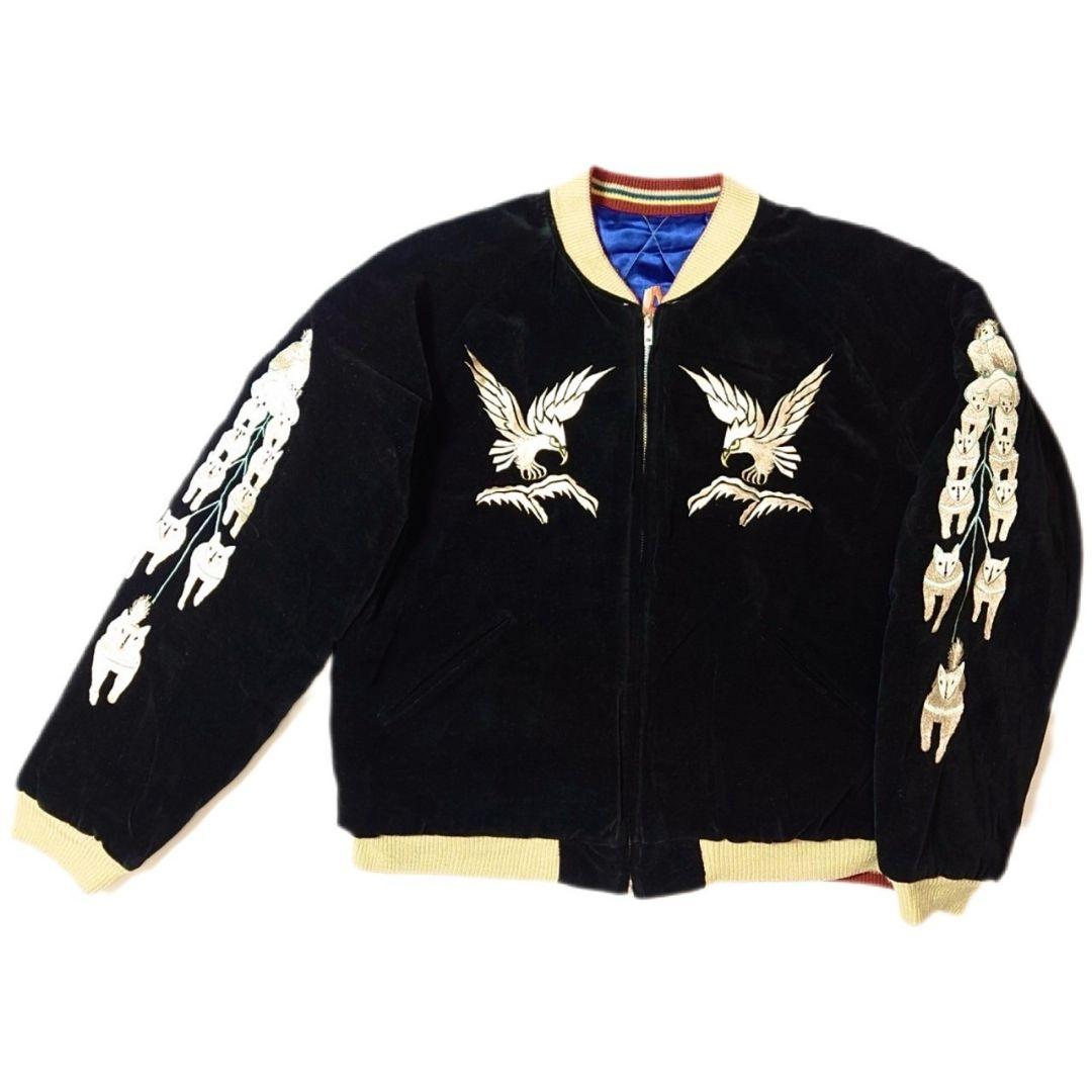 超名作 テーラー東洋 ヘラジカ×地図刺繍別珍×サテンキルティング