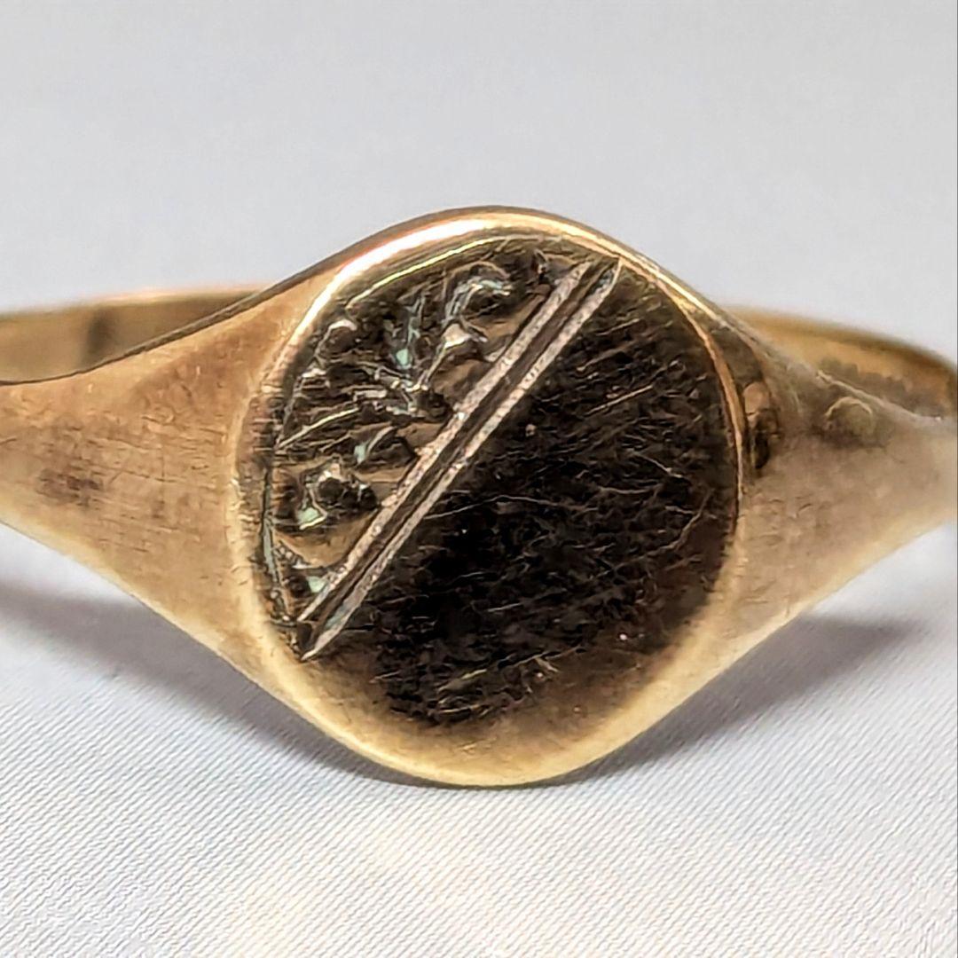 Vintage】シグネットリング 印台9金 Gold ゴールド 英国製17号 - メルカリ