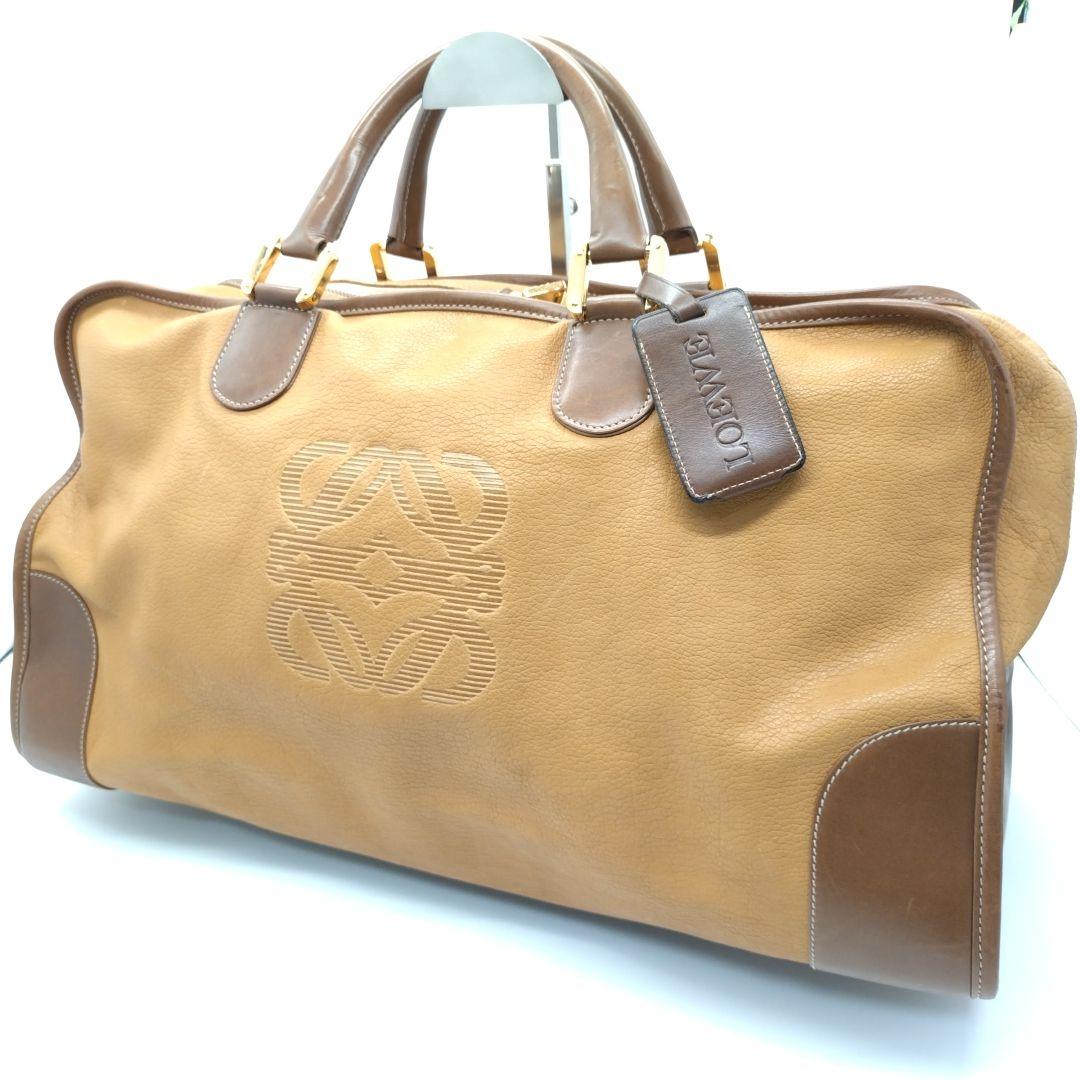 美品】LOEWE ロエベ アマソナ50 アナグラム レザー ボストンバッグ