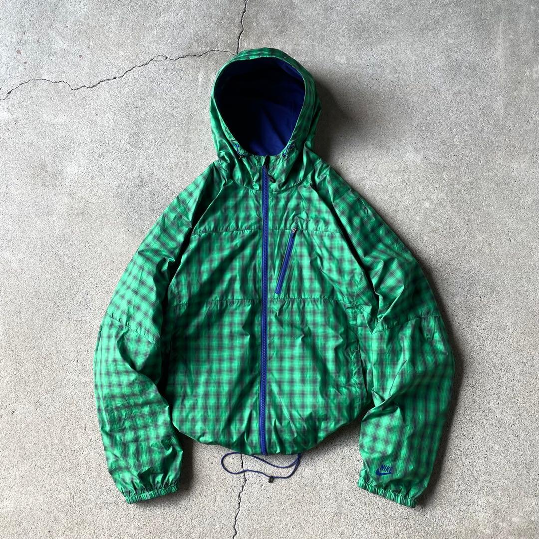 00s old nike check pattern shell jacket - メルカリ