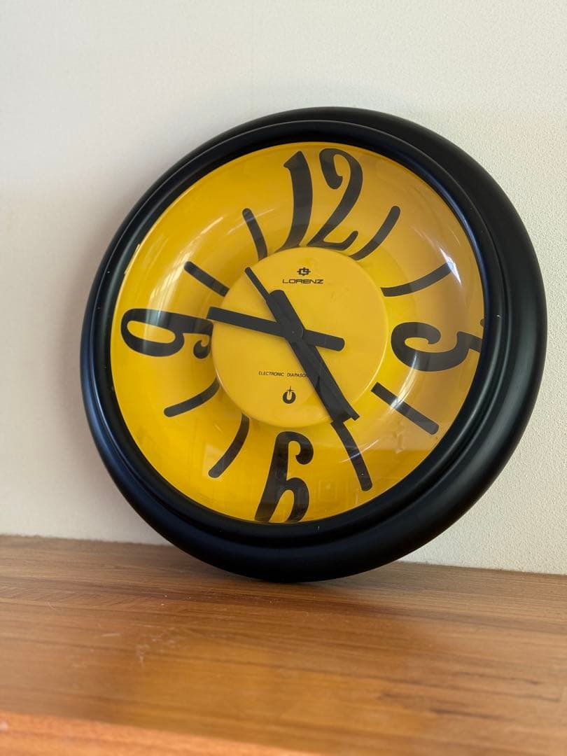 LORENZ イエロー ブラック 掛け時計 約36cm