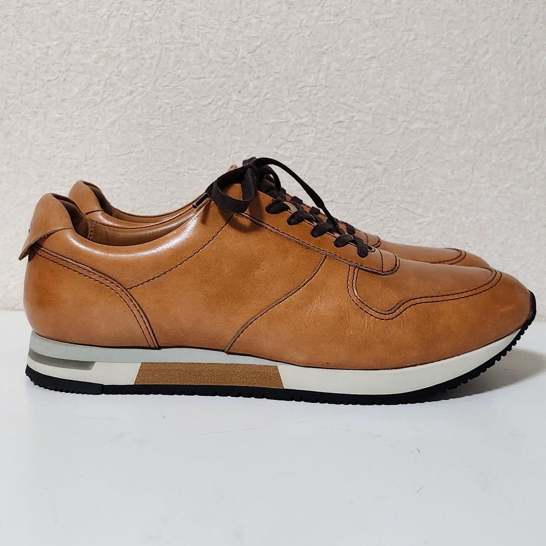 極美品 アシックス ランウォーク 26EEE キャメル レザー スニーカー
