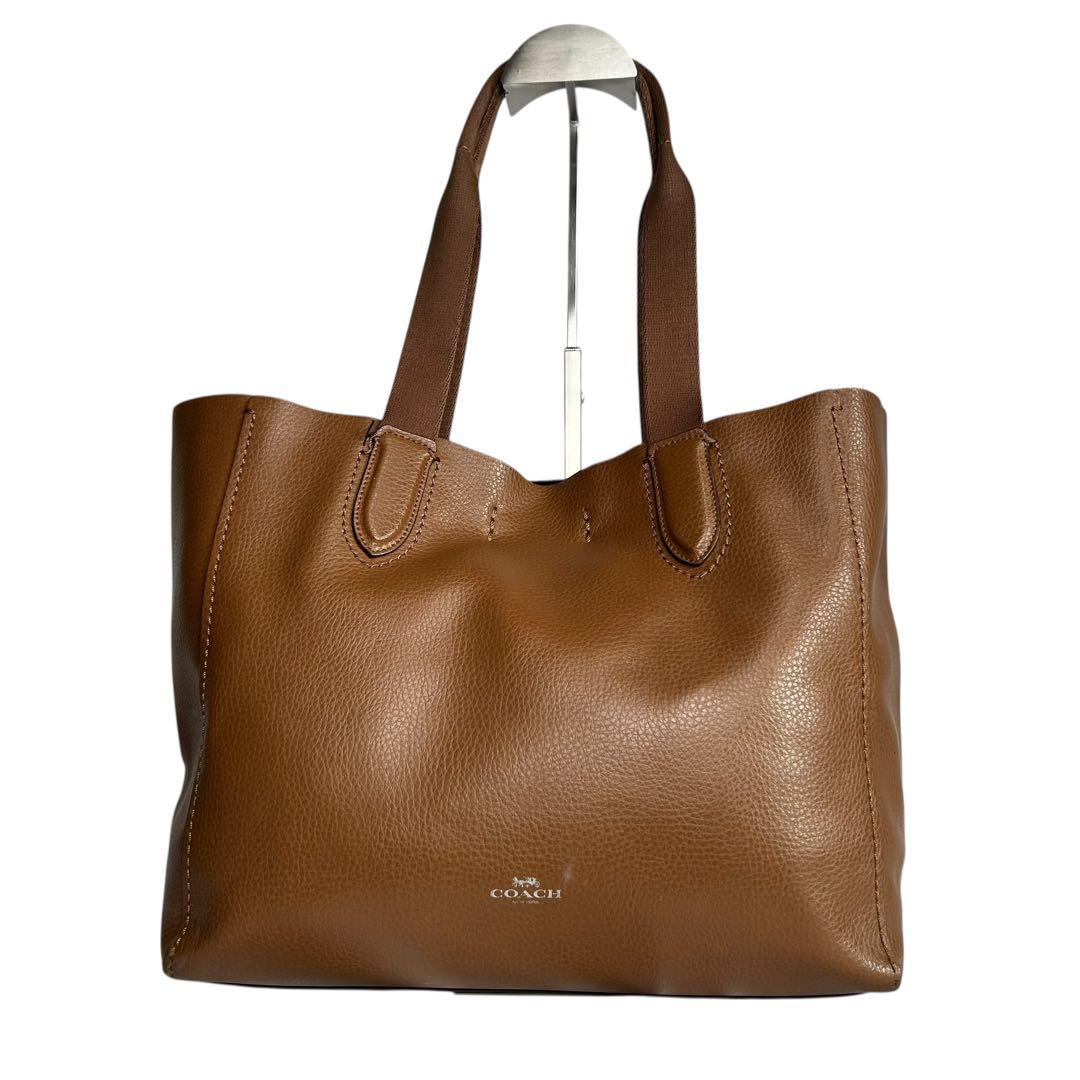 COACH コーチ レザートート ダービー 肩掛け可 ブラウン - メルカリ
