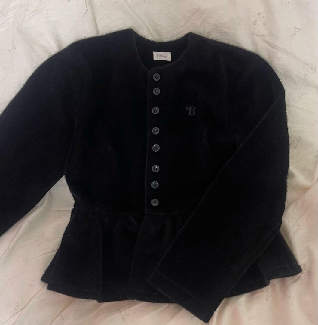 ジャケット・アウター Bibiy \"B\" CAMEL PEPURAMU CARDIGAN BLACK