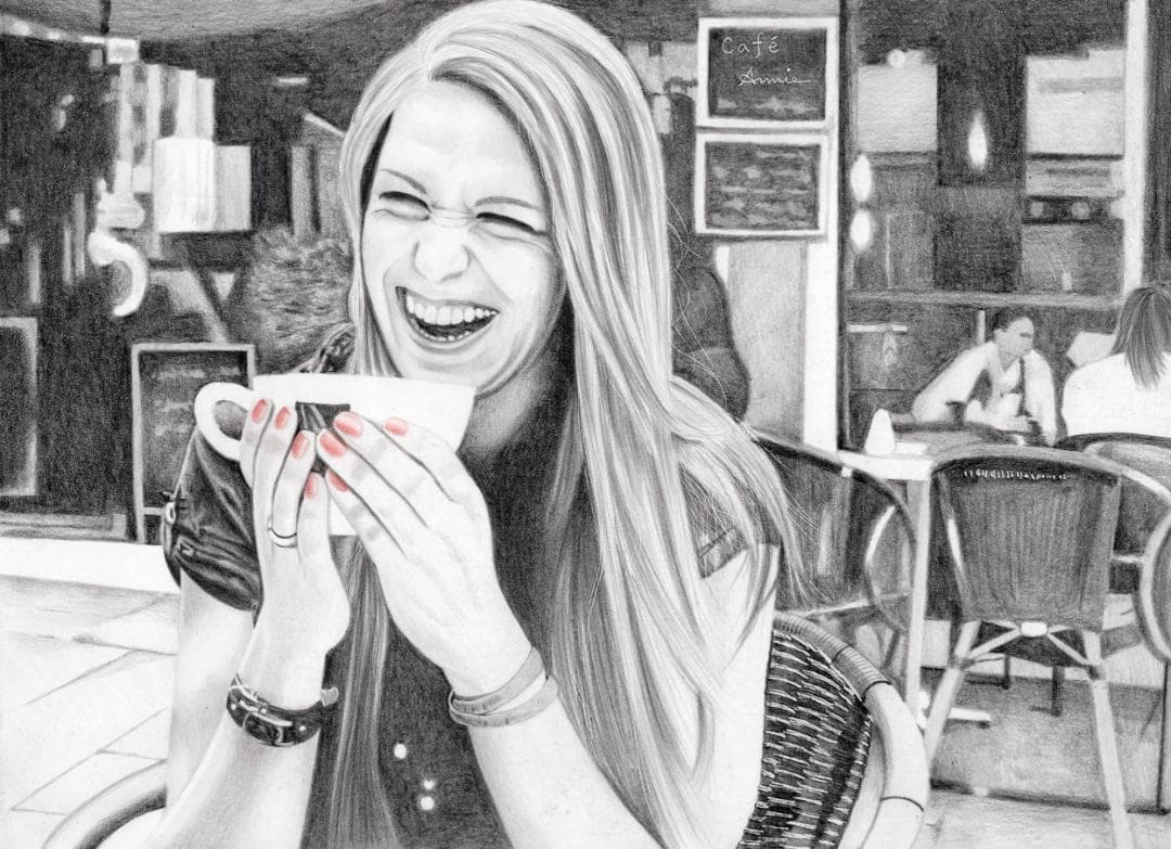 鉛筆画「A big laugh」　B5大サイズ 鉛筆画✏️B5サイズ 完成🙌 @thinkaboutzu TWICEのツウィーを描きまし