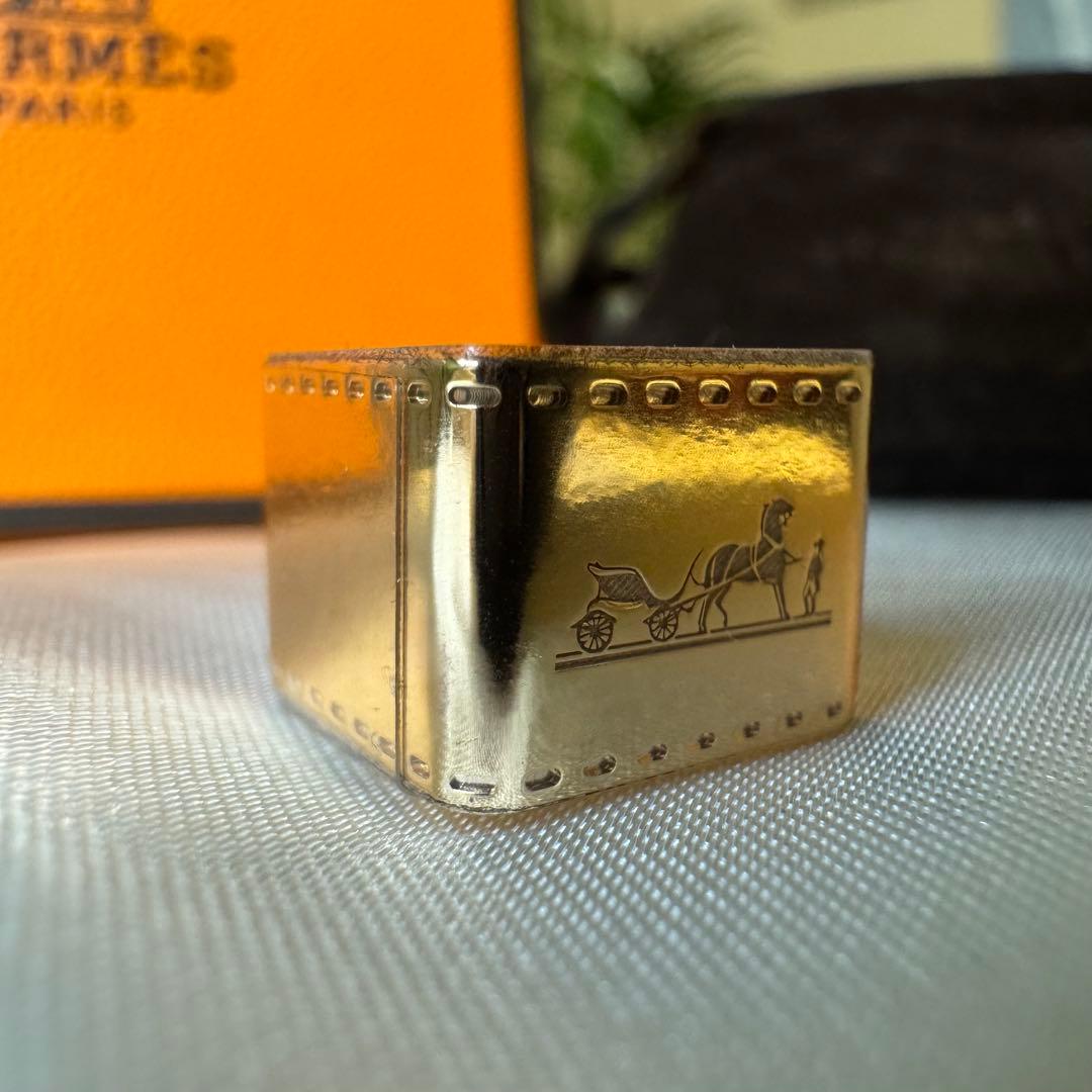 HERMES エルメス ミニ ボルデュック スカーフリング スクエア型