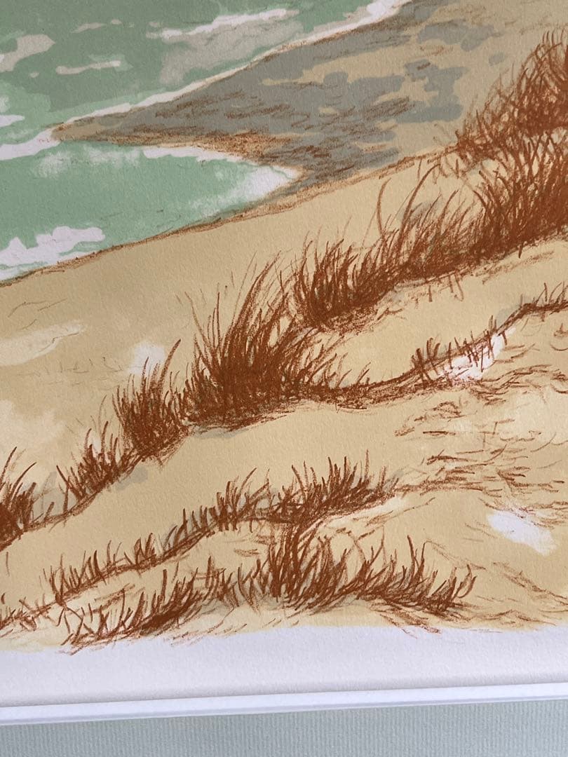 真作 川崎鈴彦 海岸風景 リトグラフ 23/100 - メルカリ