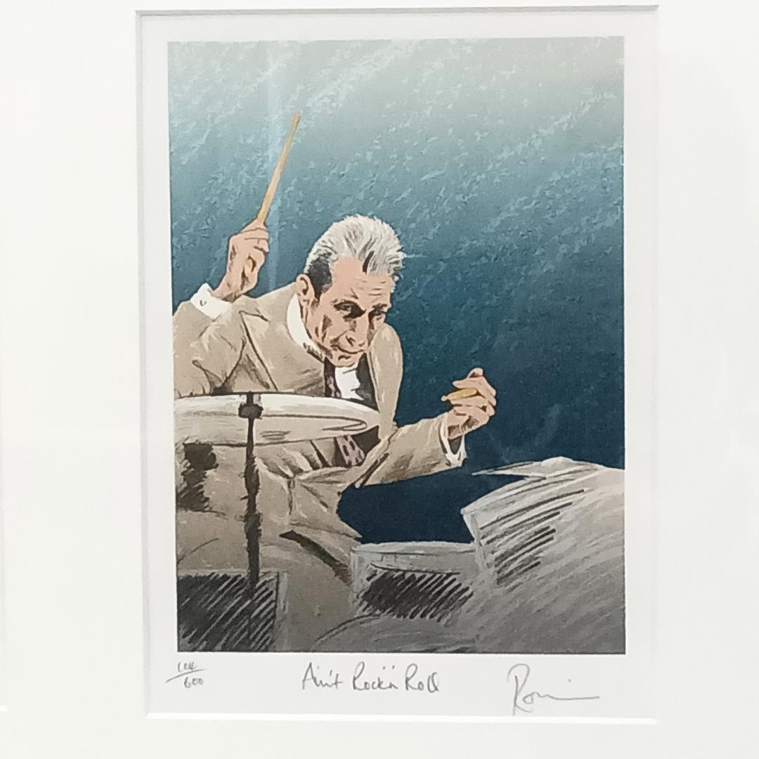 額縁付き 絵画 中型 ロンウッド リトグラフ スライドオンディスⅡ 人物