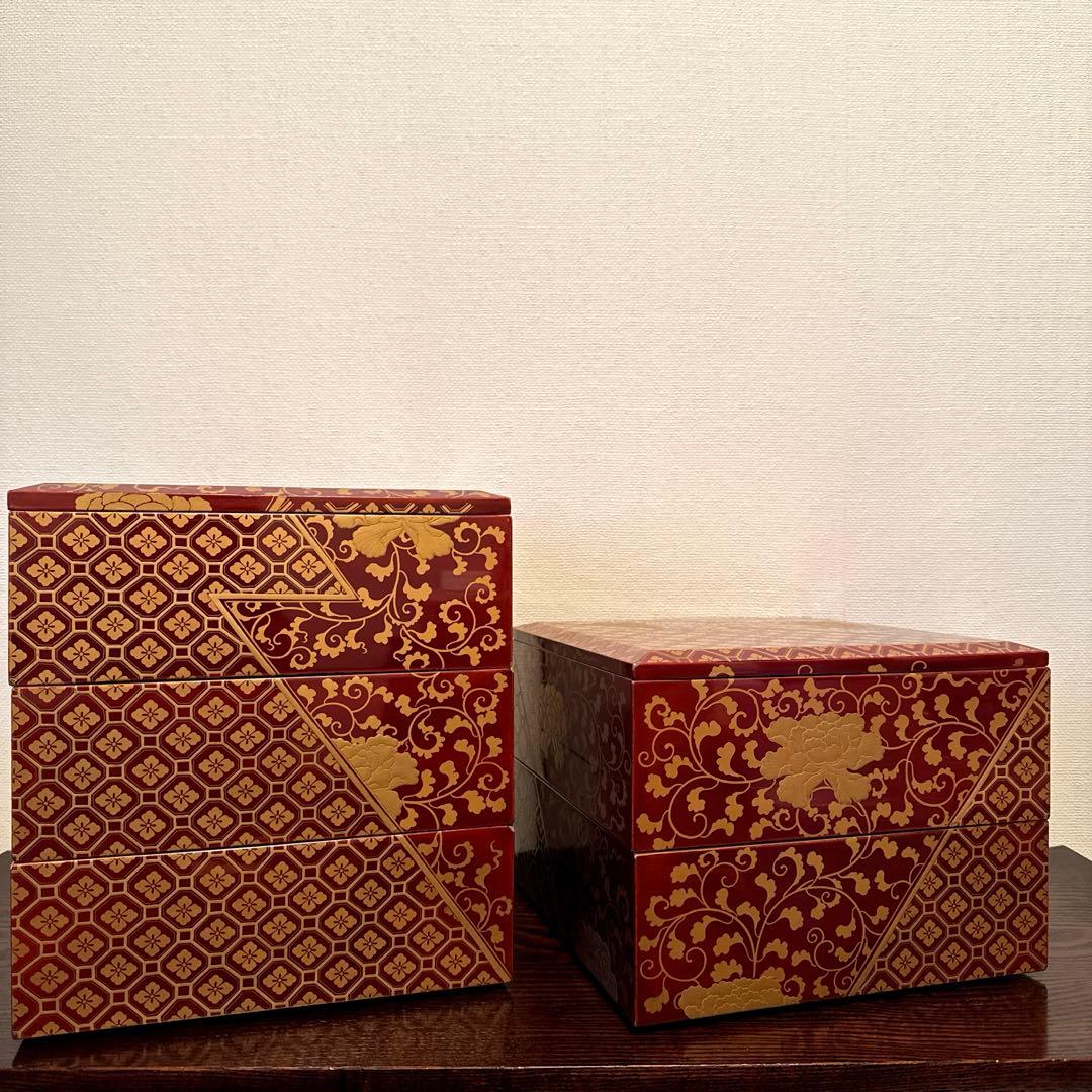 ◇塗り重箱 ニ段/三段 蒔絵あしらい◇ - メルカリ