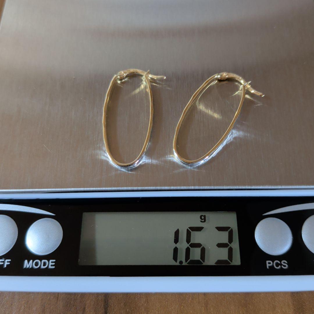 ピアス 750 ITALY WG YG 2色 ツートン スナップ 計1.63g