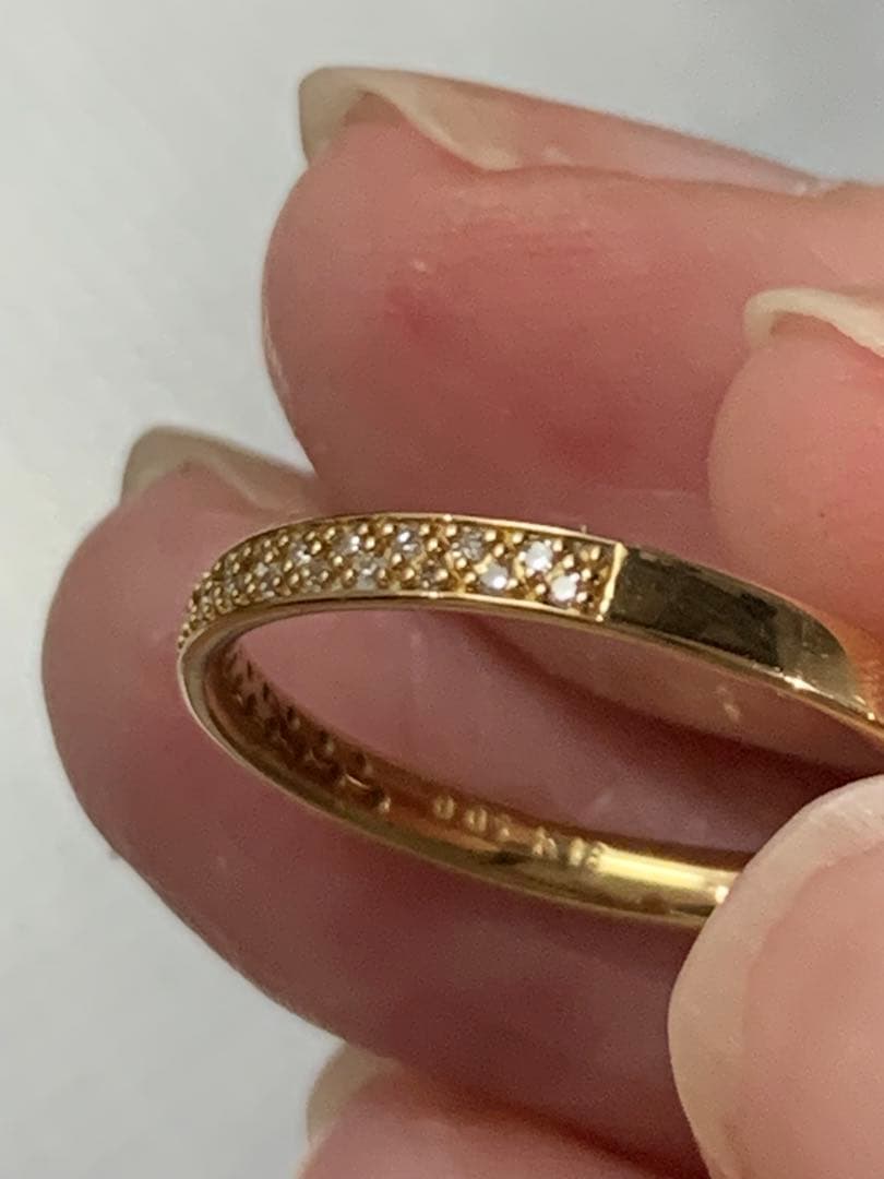 アガット agete K18 マイクロセッティングリング 9号 - メルカリ