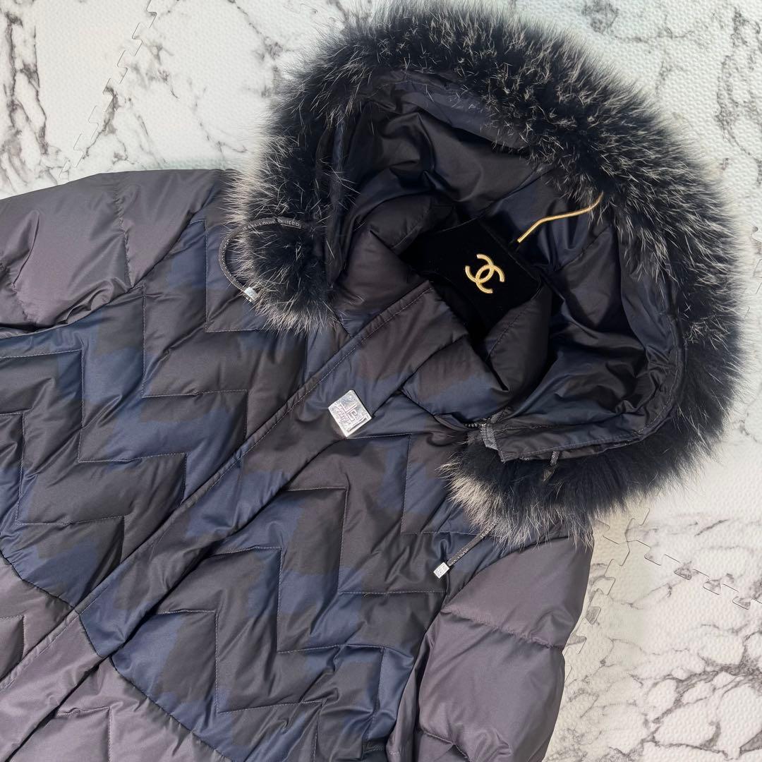 ジャンルイシェイル ダウンコート フォックスファー キルティング 2way