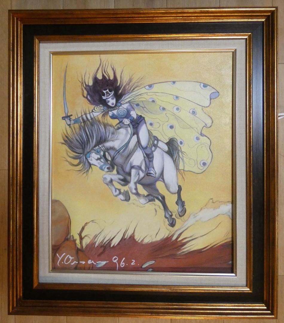 油絵 額付き 天野喜孝 F8 【 人物 】手描き 肉筆 - メルカリ