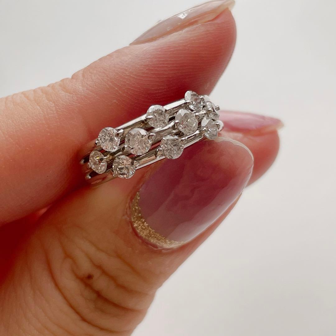 pt900 1.02ct 天然ダイヤモンドデザインリング