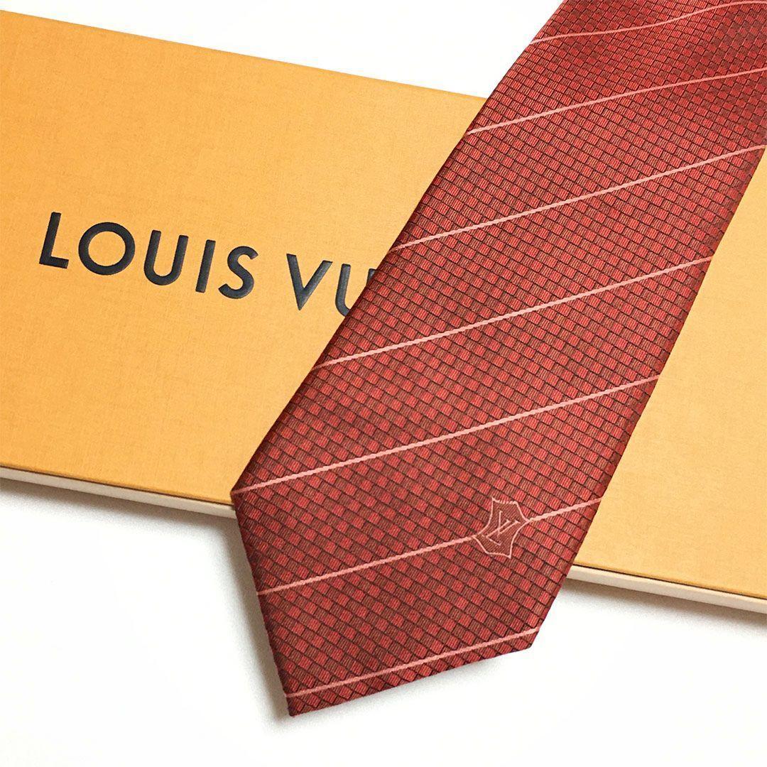 未使用級 ルイヴィトン Louis Vuitton ネクタイ オレンジ ダミエ