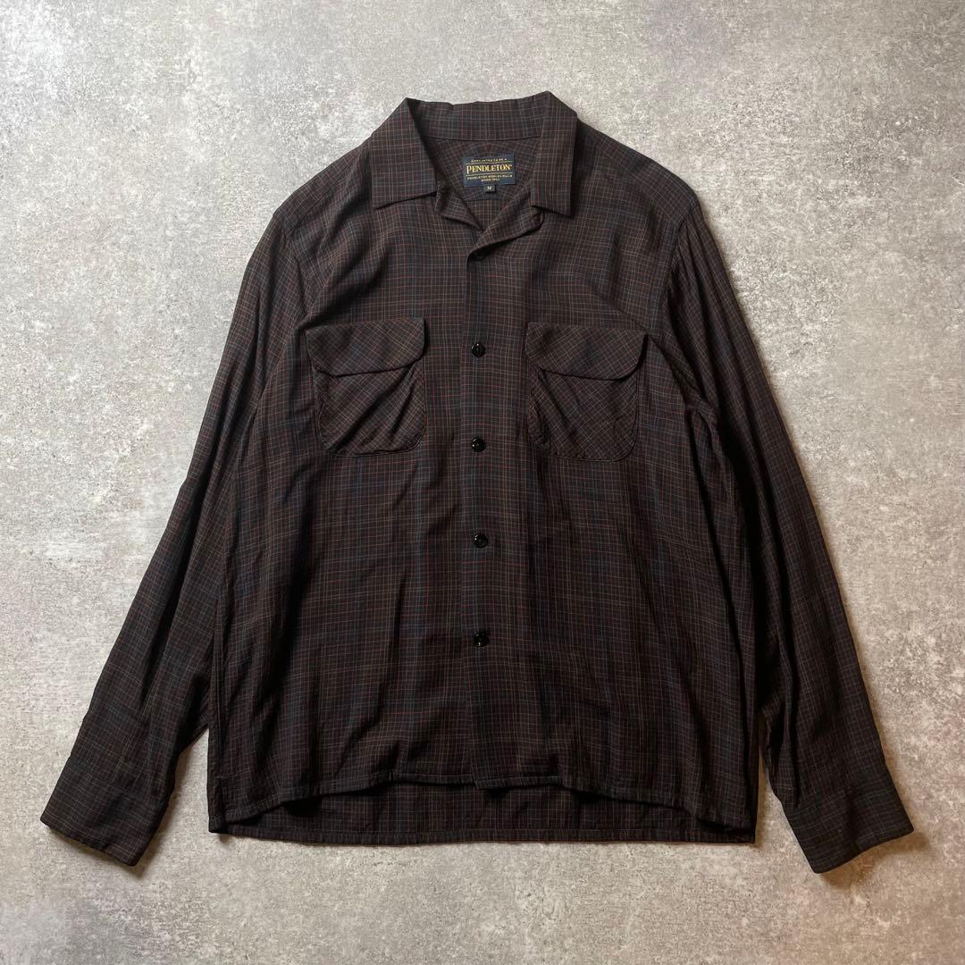 ペンドルトン M オープンカラー レーヨン シャツ 長袖 アメカジ 古着