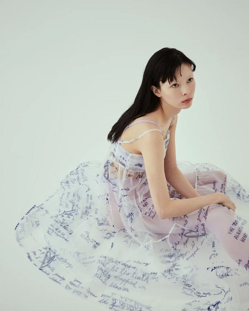 ワンピース ORGANDY TIERED CAMI DRESS / POPPY Organdy tiered cami dress (Navy)