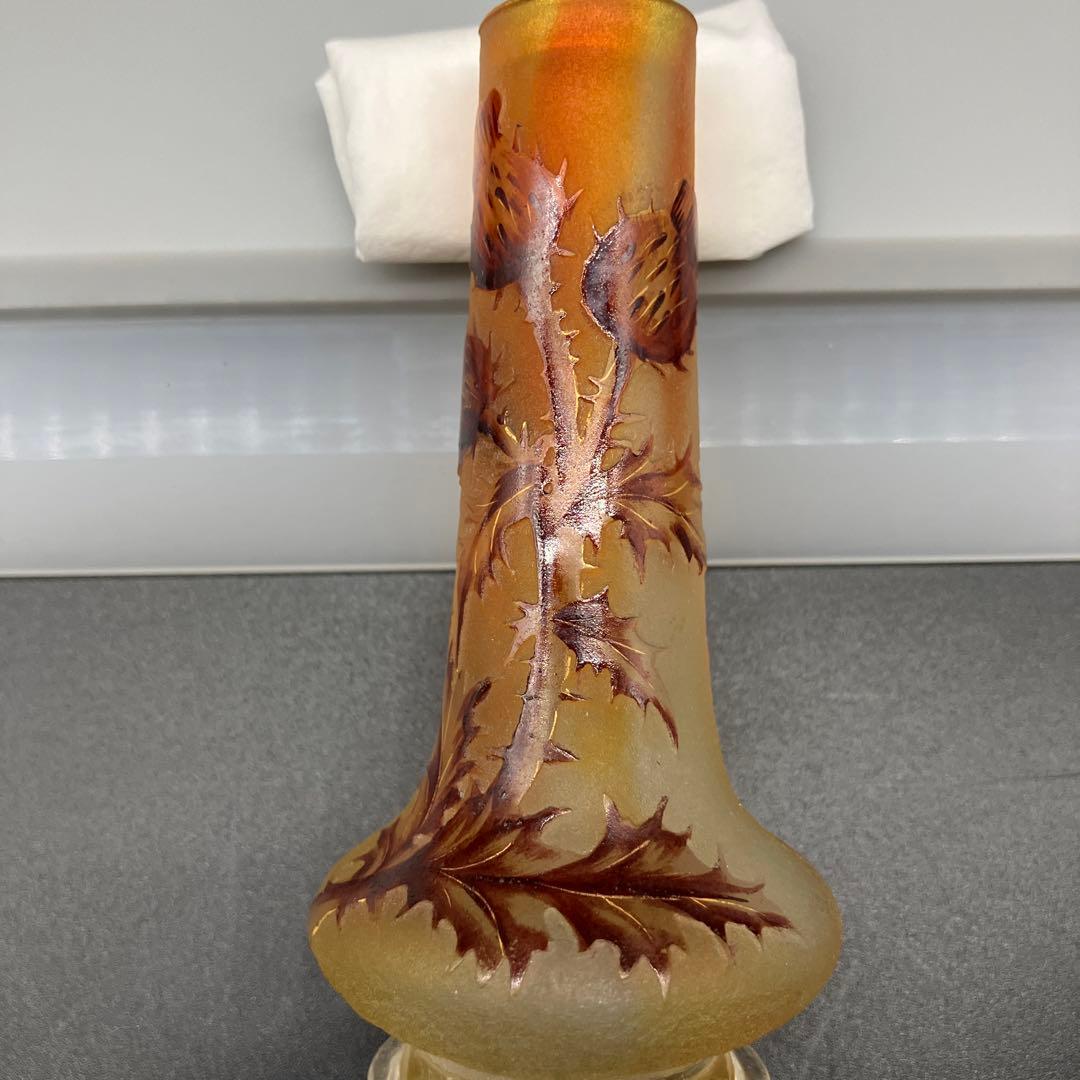 ドーム・ナンシー アザミ文花瓶 アール・ヌーヴォー Daum nancy - メルカリ