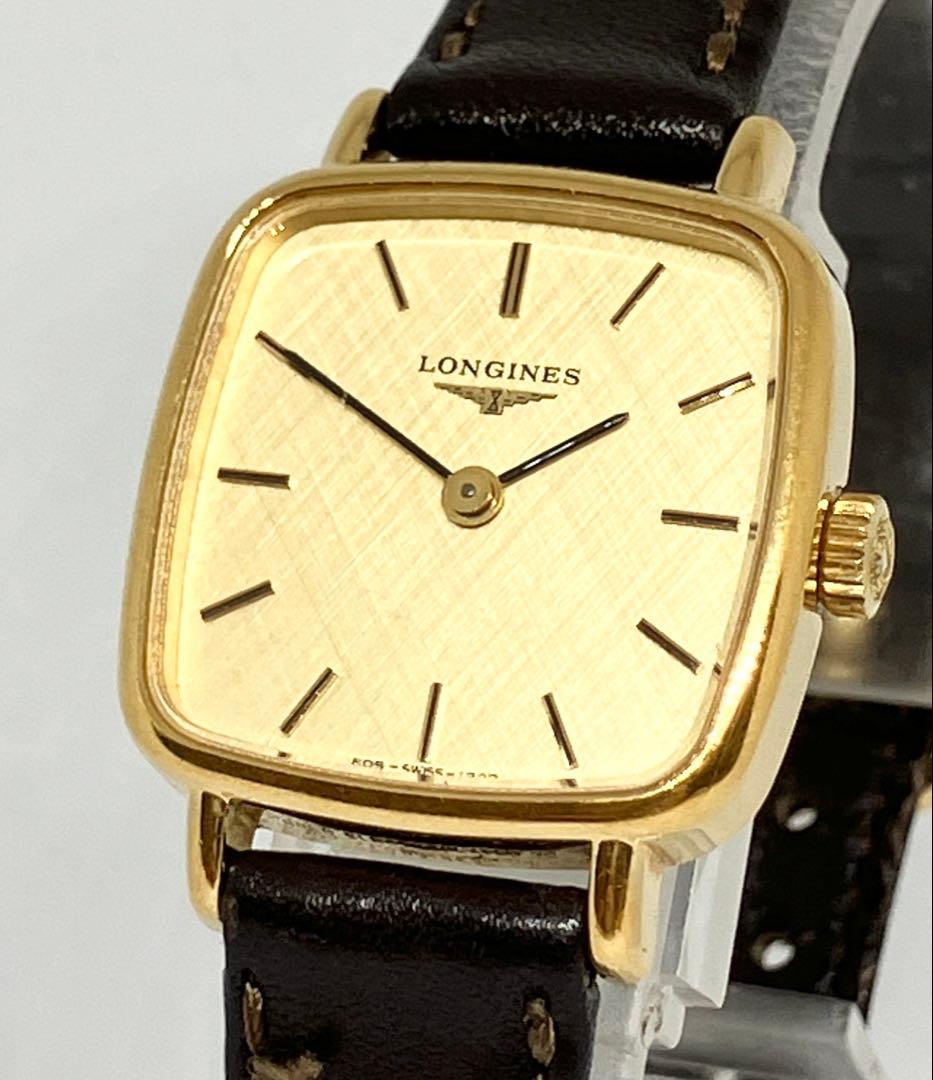 箱付き ロンジン 手巻き LONGINES 腕時計 ゴールド スクエア - メルカリ
