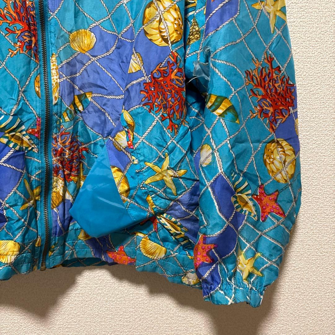 希少 シルク100% 90s 総柄ジャケット マリン 貝殻 バブル柄 - メルカリ
