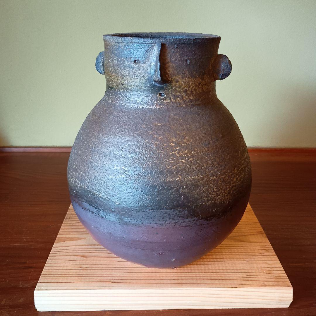 希少 藤原雄 備前 人面壺 胡麻