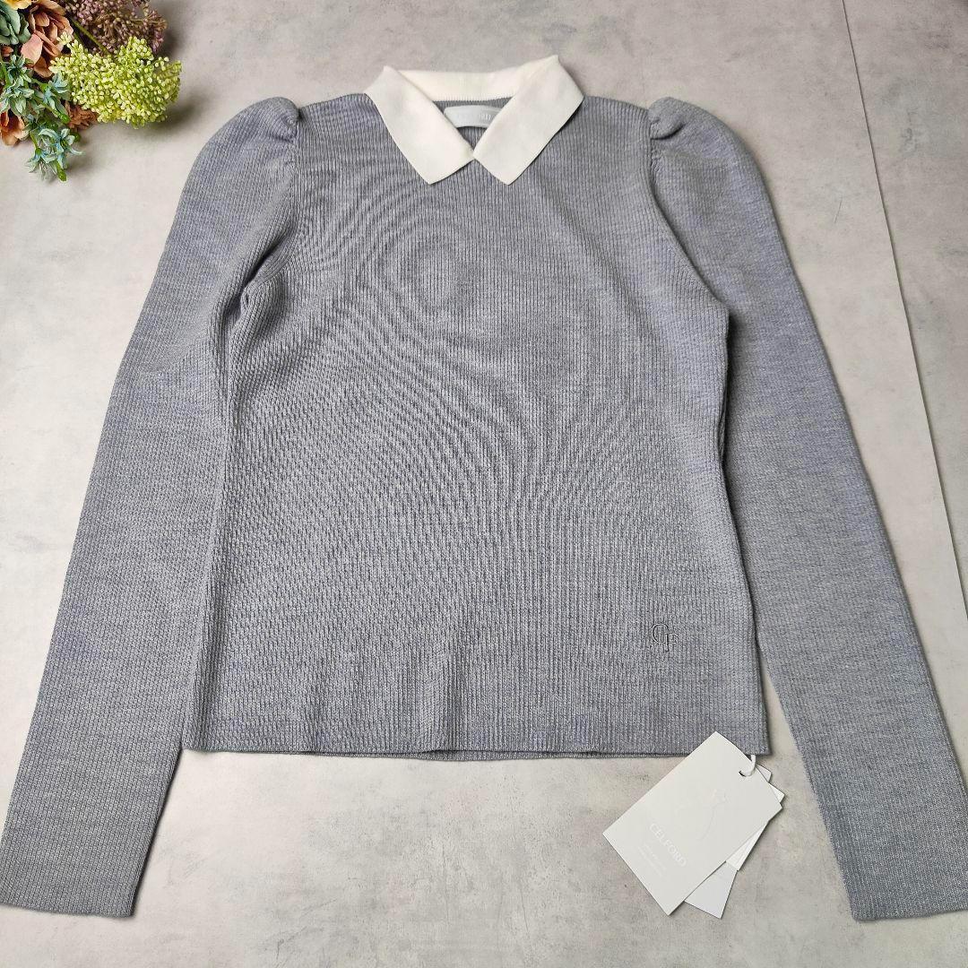 24aw 新品 シルク混衿付きニットプルオーバー CWNT245007 CELFORD（セルフォード） (12%OFF) シルク混衿付きニットプルオーバー