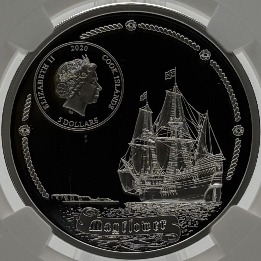 2020 クック諸島 メイフラワー号400周年 5ドル銀貨（NGC PL70） - メルカリ