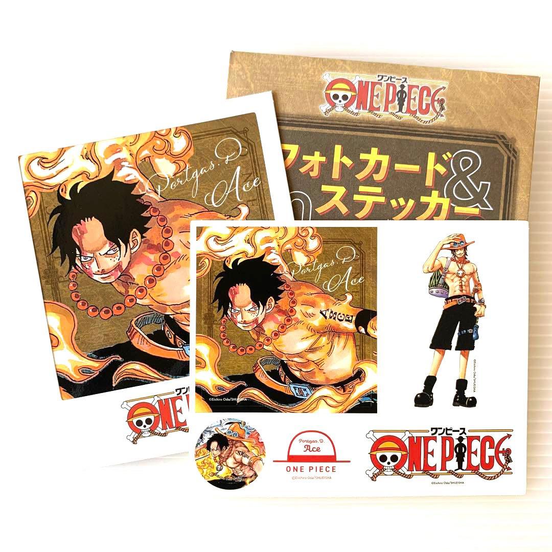 ONE PIECE フォトカード＆ステッカー エース ジャンプショップ - メルカリ