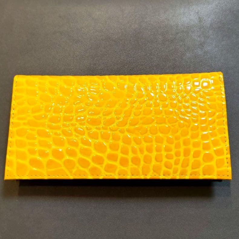 皇居 長財布 財布 本革 クロコ型押し イエロー 開運 - メルカリ