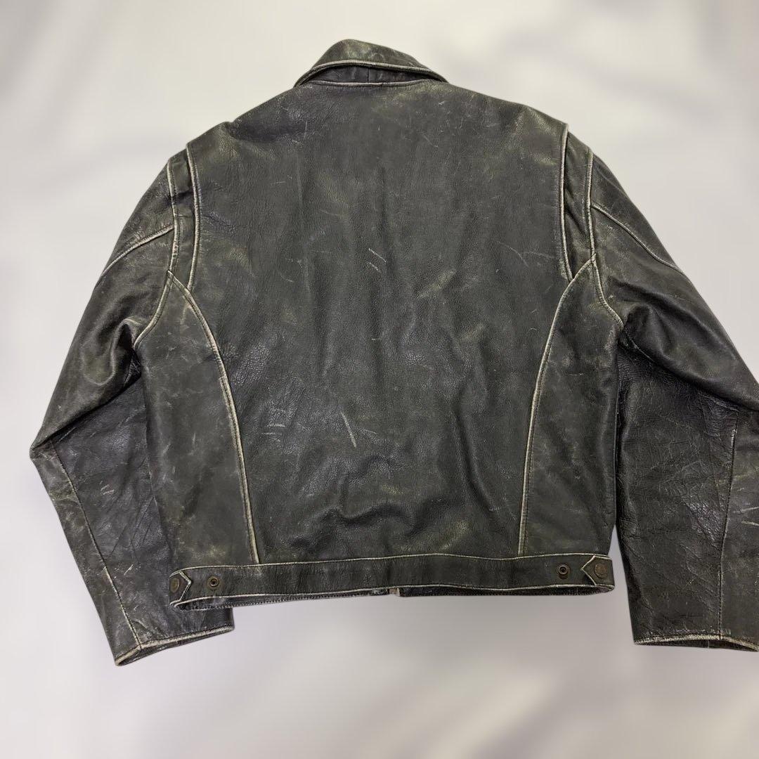 USA製】ブロッケン 牛革 シングルライダース L 短丈 フェード 雰囲気