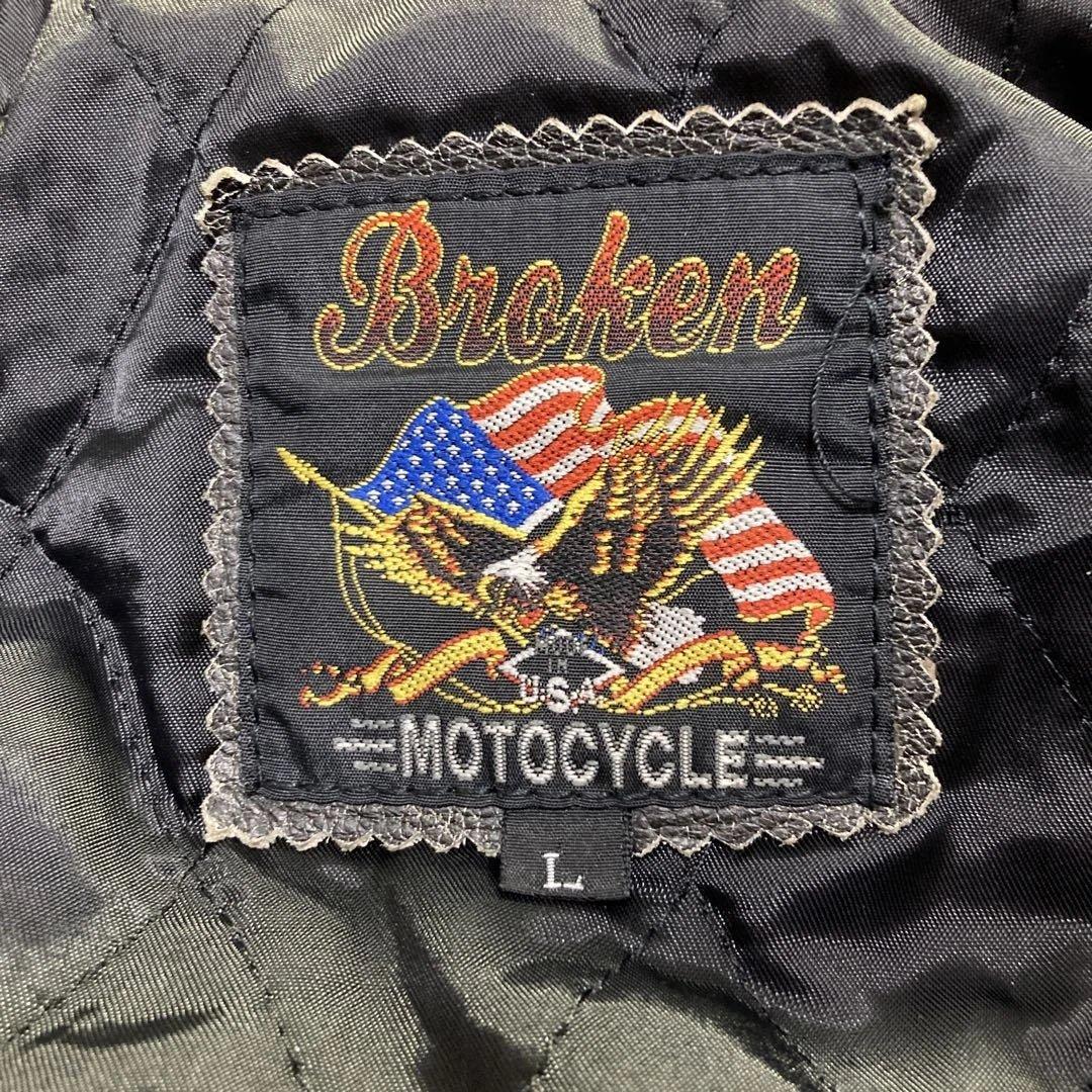 USA製】ブロッケン 牛革 シングルライダース L 短丈 フェード 雰囲気