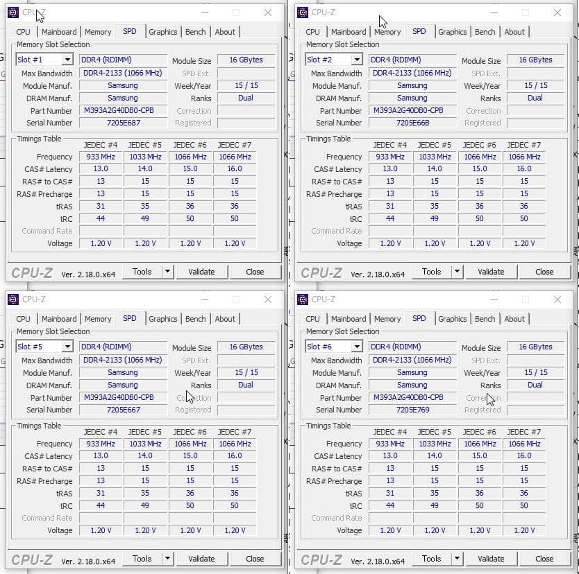 ECC 64GB(16GB×4) Samsung DDR4-2133 RDIMM