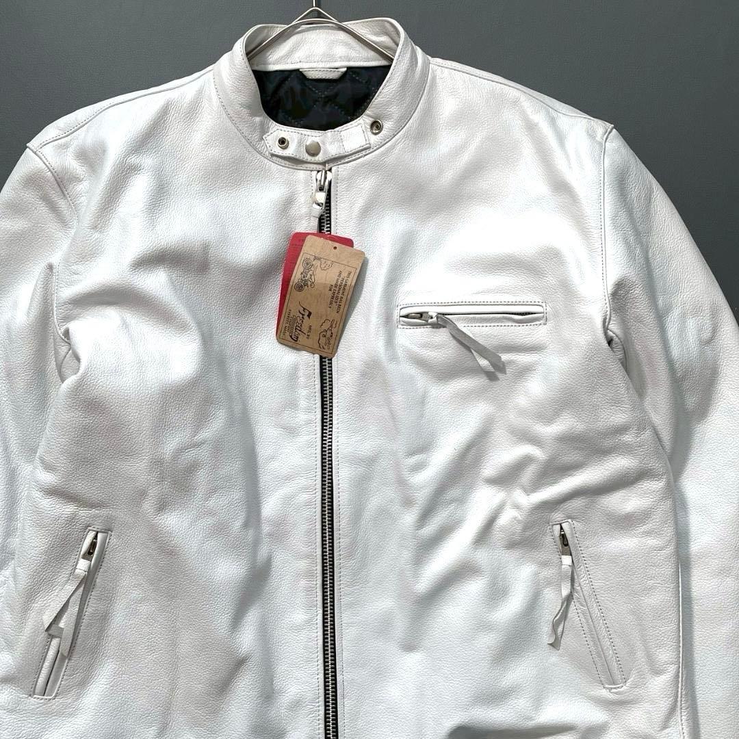 【岡田 耕平】Freedom　水牛革 シングルライダース ホワイト 52