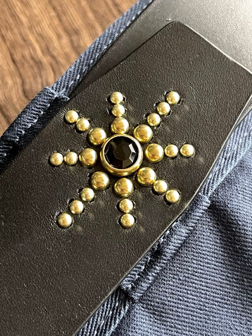 オーダー品 ディッキーズ874専用スタッズベルト 真鍮 オイルドレザー