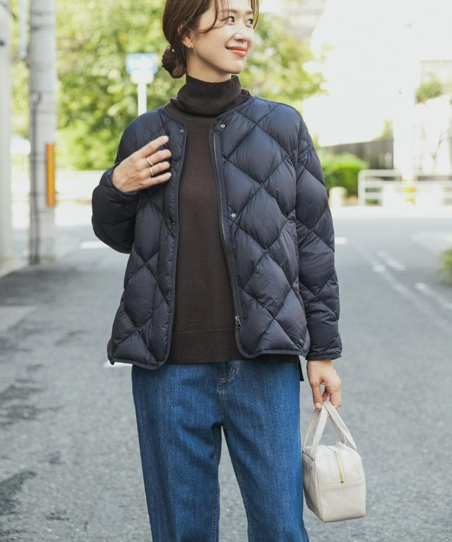新品◆DOORS◆ライトダウンキルトショートブルゾン《NAVY》
