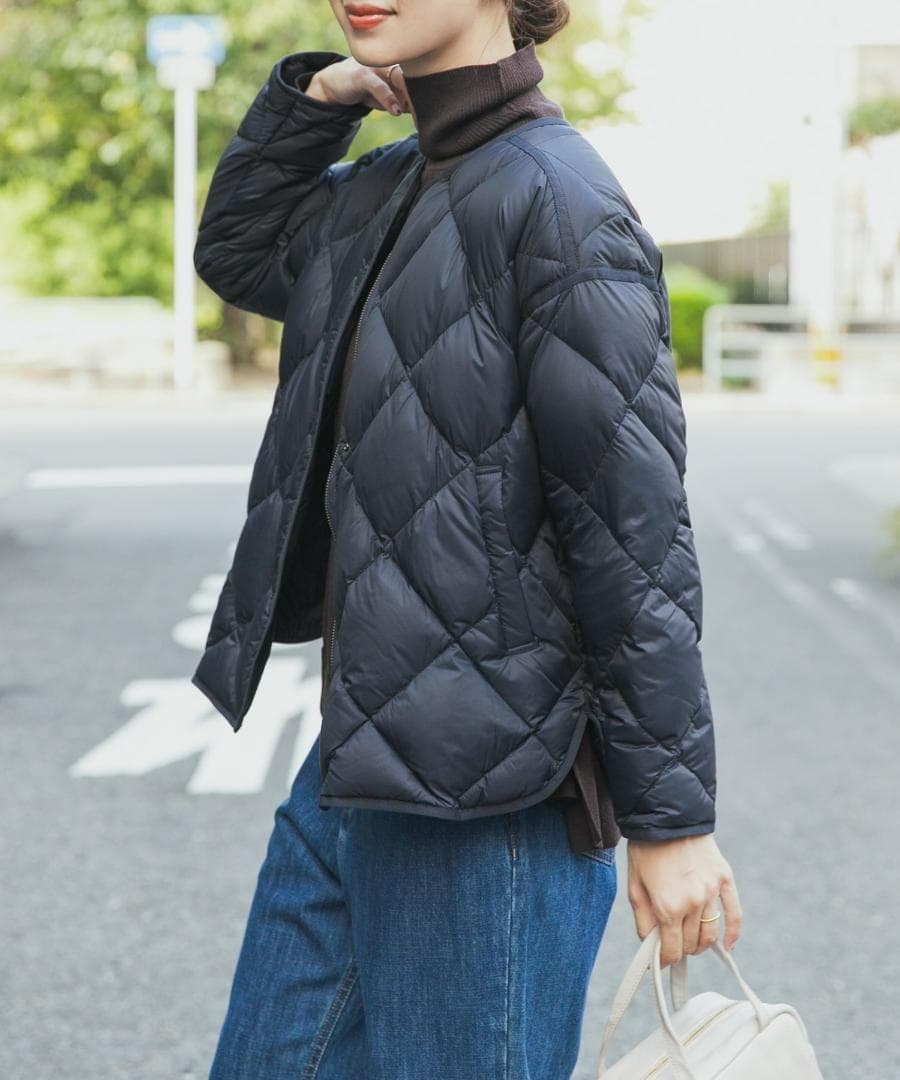 新品◆DOORS◆ライトダウンキルトショートブルゾン《NAVY》