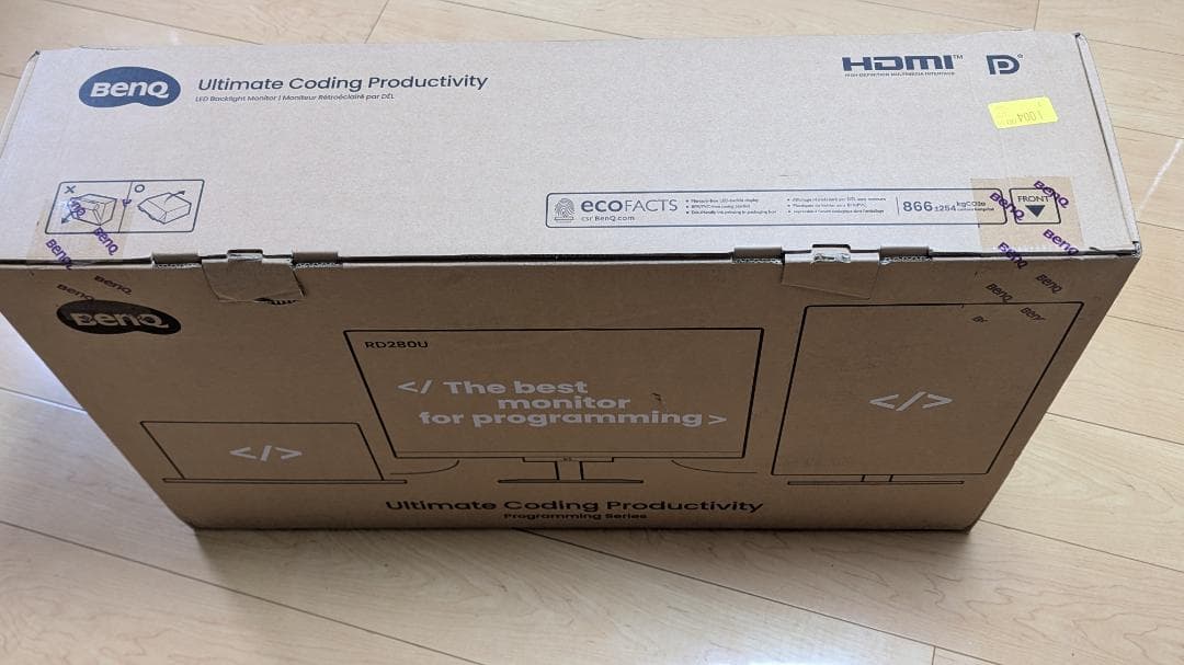 BenQ プログラミングモニター 28.2インチ 4Kモニター RD280U