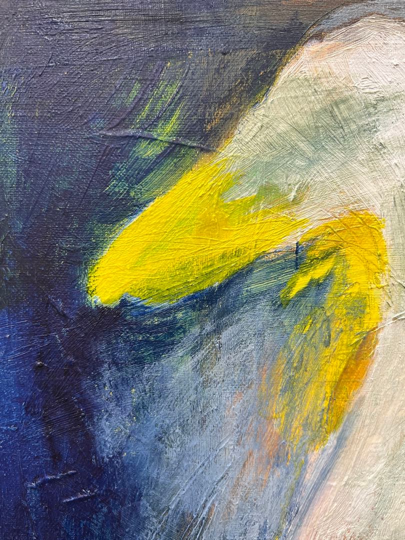 F6号】フロランタン 油絵 oil painting 原画 白鳥 ブルー 青