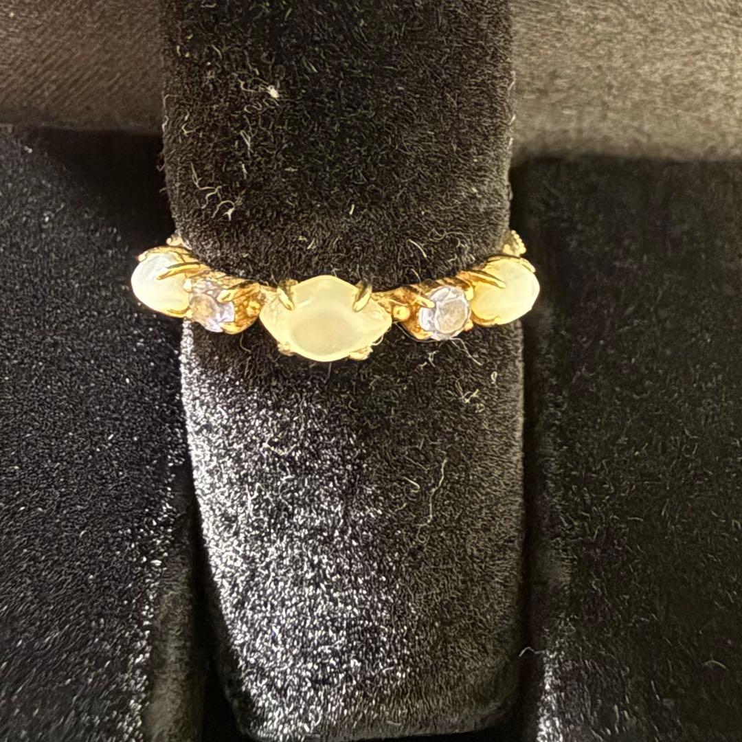 agete K10 白蝶貝 リング - メルカリ