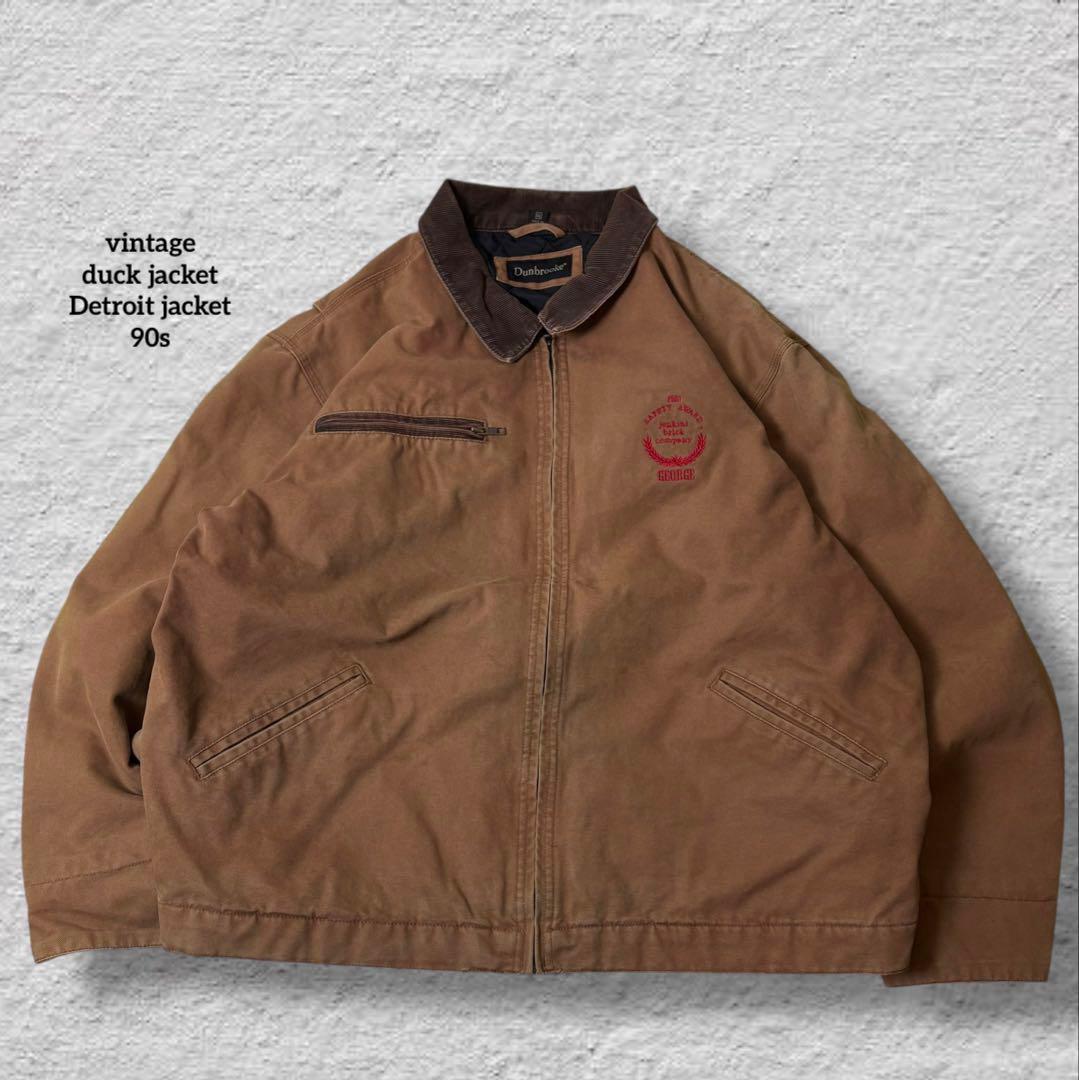 vintageダックジャケットデトロイトジャケット古着刺繍ロゴ企業系