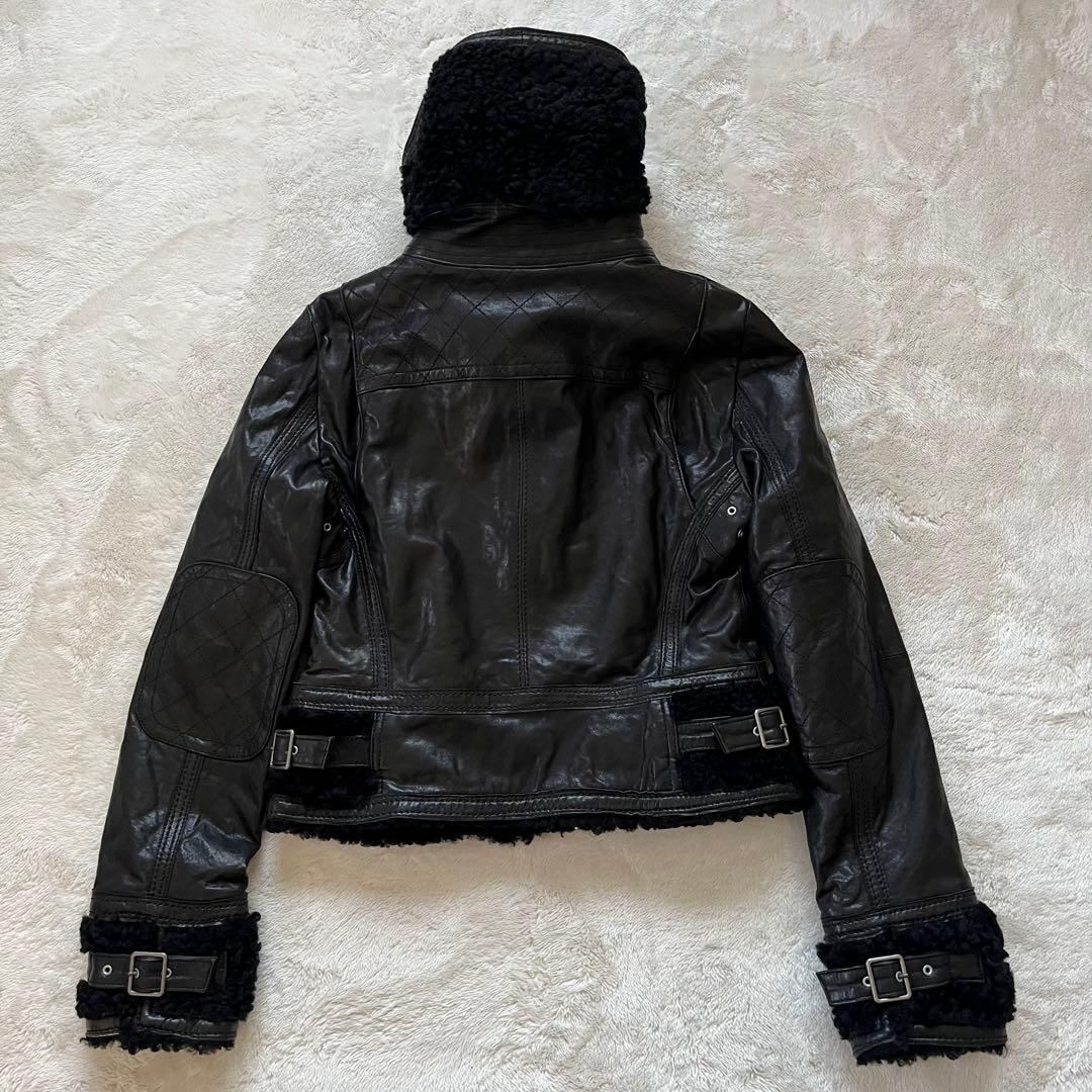 リアルムートン✨バーバリーブルーレーベル ラムレザージャケット ノバ