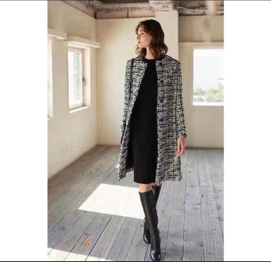 セオリーリュクス ツイードノーカラーコート38 - メルカリ